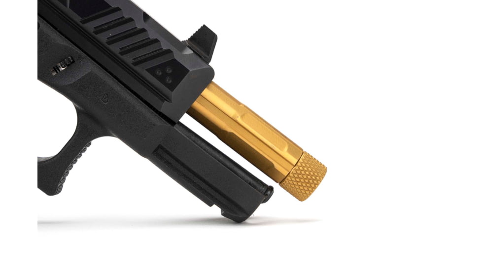Strike Industries 4.46in Threaded Barrel for Glock 19, 1-10 Twist Rate, 1/2x28 TPI, TiN, SI-G-THDBARREL-19-TIN