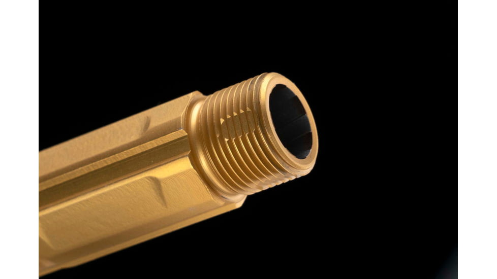 Strike Industries 4.46in Threaded Barrel for Glock 19, 1-10 Twist Rate, 1/2x28 TPI, TiN, SI-G-THDBARREL-19-TIN