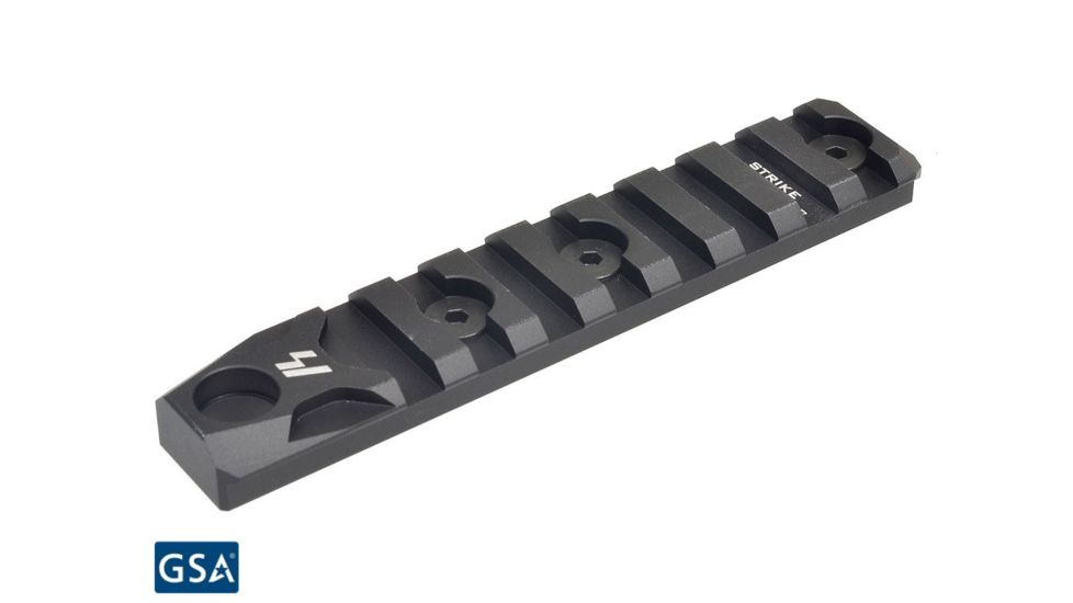 Strike Industries 8 Slot Aluminum Keymod Long Rail Section-QD Featured, Black SI-KMARS-8-QD