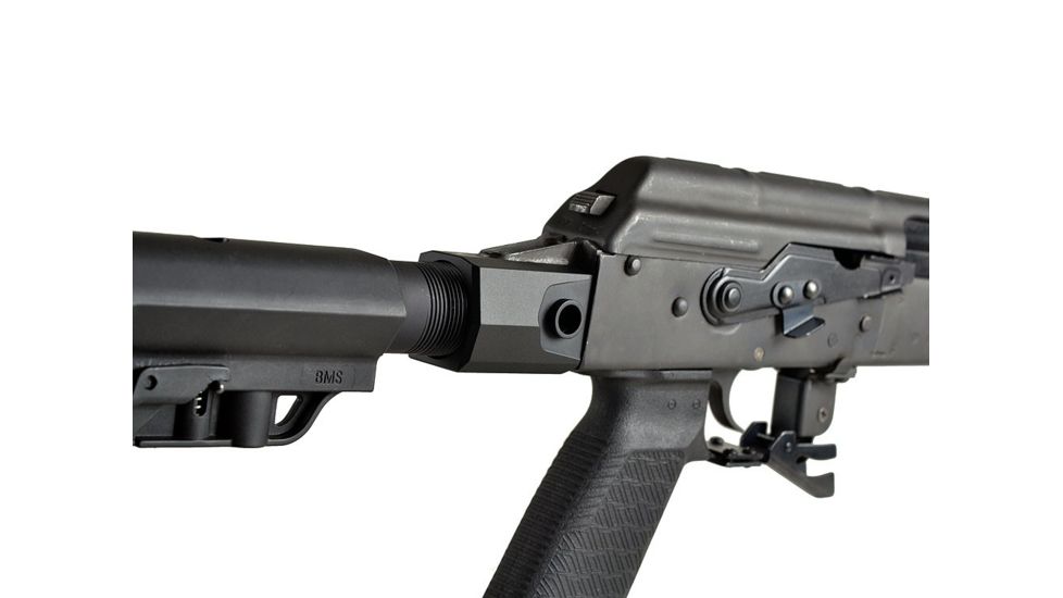 Strike Industries AK Stock Adaptor Allows For The Replacement of Any Standard Fixed Ak Stock To Be Converted To Accept an AR Buffer Tube Assembly, Black SI-AK-SA
