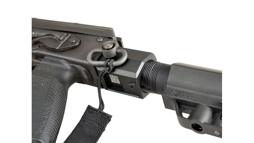 Strike Industries AK Stock Adaptor Allows For The Replacement of Any Standard Fixed Ak Stock To Be Converted To Accept an AR Buffer Tube Assembly, Black SI-AK-SA