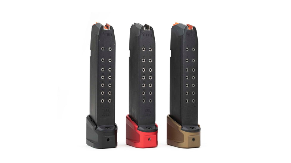 Strike Industries Aluminum Extended Magazine Plate for Glock 17/ Glock 22, Black, SI-EMP-AL-G17-BK-5RD