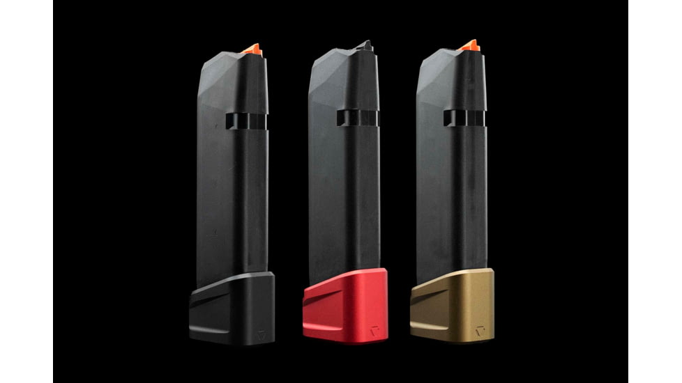 Strike Industries Aluminum Extended Magazine Plate for Glock 17/ Glock 22, Black, SI-EMP-AL-G17-BK-5RD