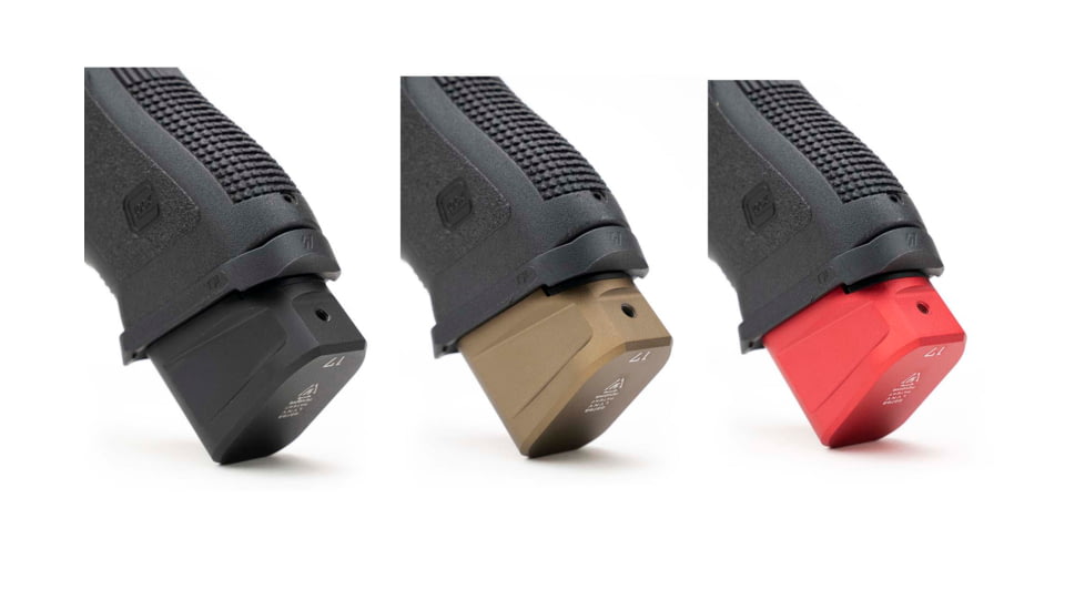 Strike Industries Aluminum Extended Magazine Plate for Glock 17/ Glock 22, Black, SI-EMP-AL-G17-BK-5RD