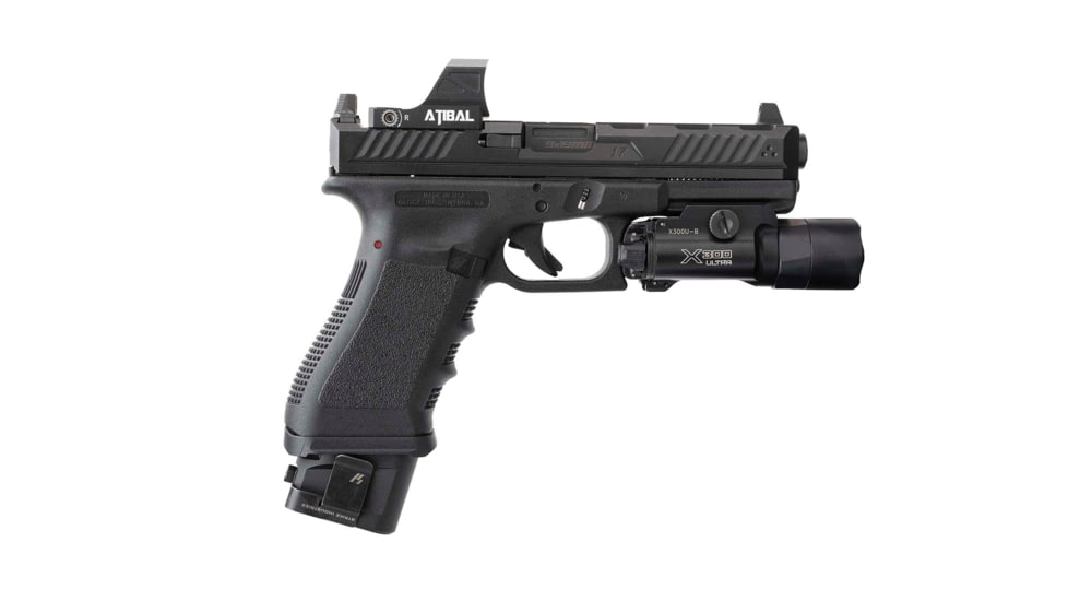 Strike Industries Aluminum Extended Magazine Plate for Glock 17/ Glock 22, Black, SI-EMP-AL-G17-BK-5RD