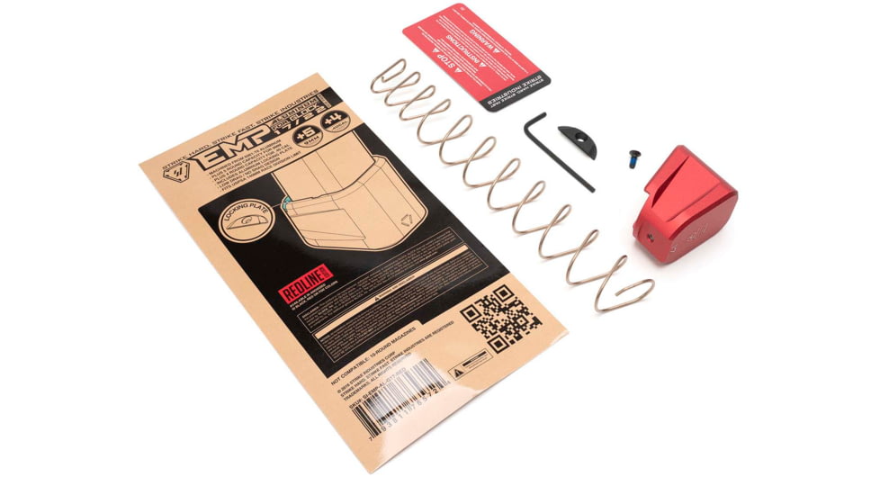 Strike Industries Aluminum Extended Magazine Plate for Glock 17/ Glock 22, Red, SI-EMP-AL-G17-RED-5RD