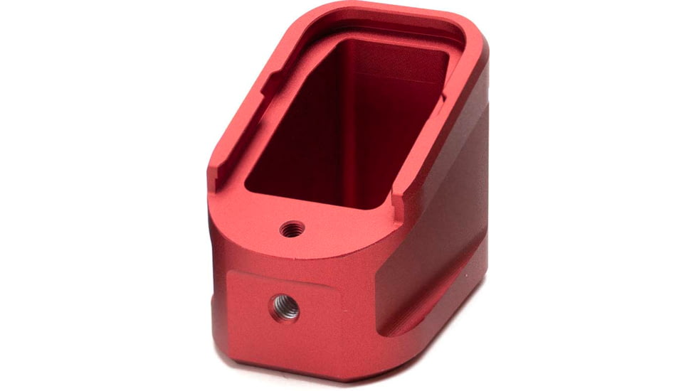 Strike Industries Aluminum Extended Magazine Plate for Glock 17/ Glock 22, Red, SI-EMP-AL-G17-RED-5RD