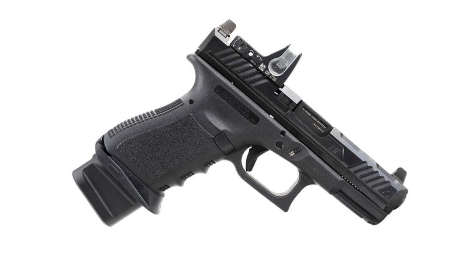 Strike Industries Aluminum Extended Magazine Plate for Glock G19 9mm, Black, One Size, SI-EMP-AL-G19-BK