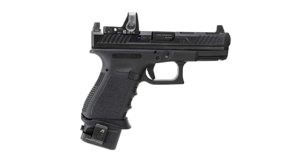 Strike Industries Aluminum Extended Magazine Plate for Glock G19 9mm, Black, One Size, SI-EMP-AL-G19-BK