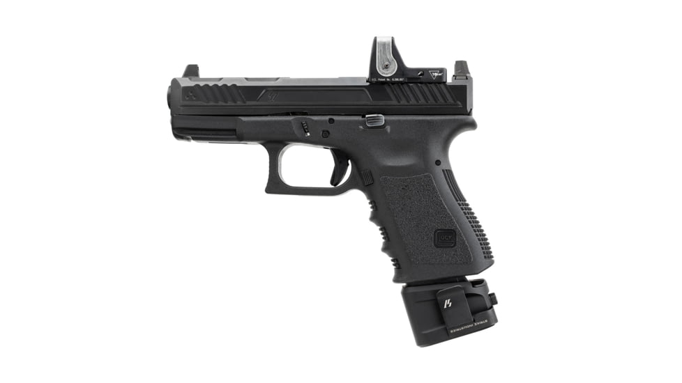 Strike Industries Aluminum Extended Magazine Plate for Glock G19 9mm, Black, One Size, SI-EMP-AL-G19-BK
