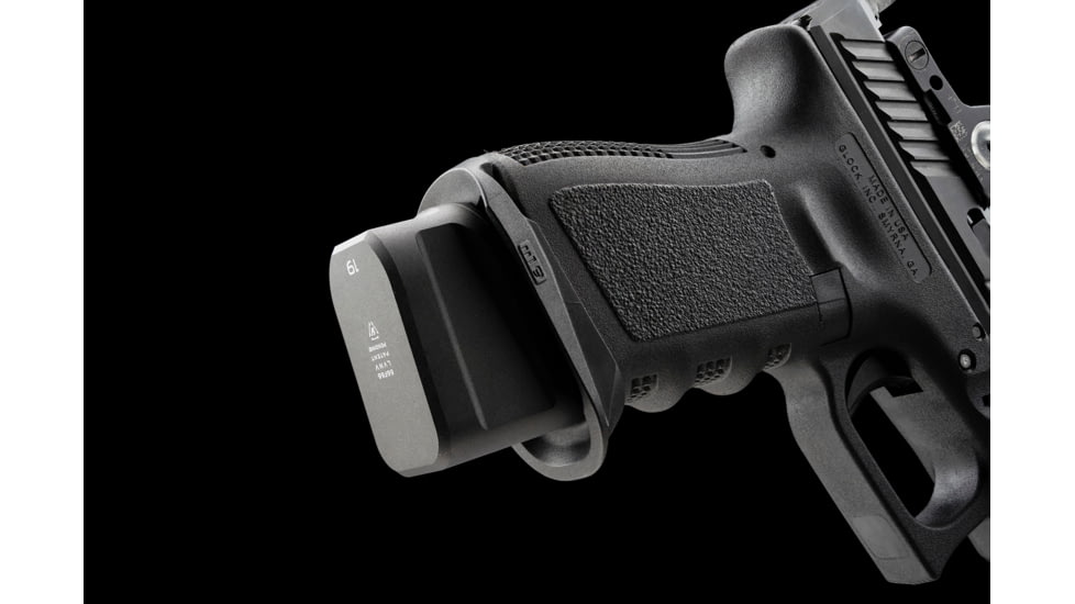 Strike Industries Aluminum Extended Magazine Plate for Glock G19 9mm, Black, One Size, SI-EMP-AL-G19-BK