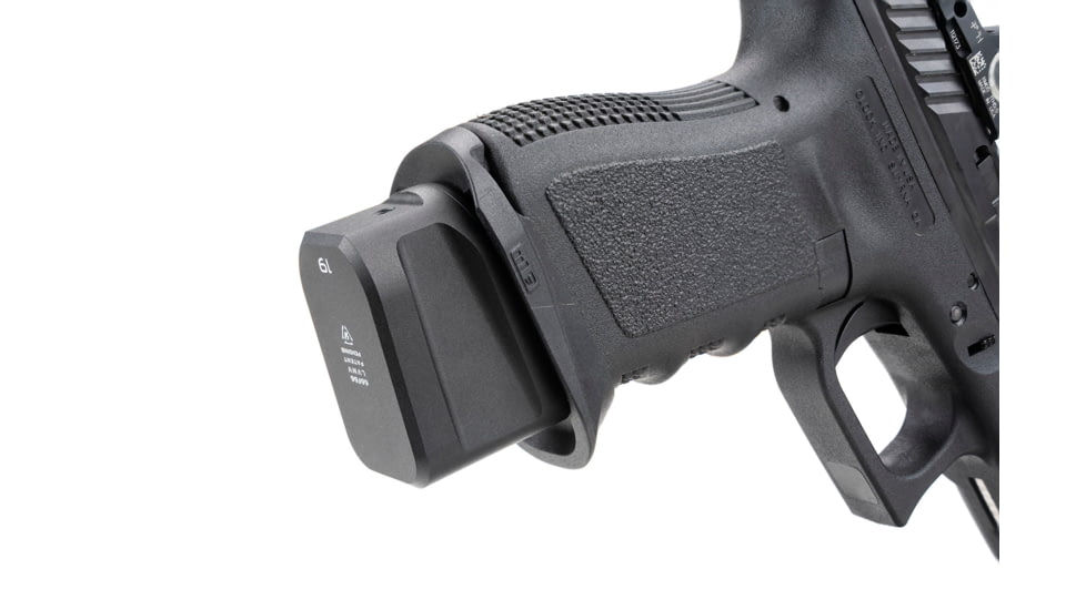 Strike Industries Aluminum Extended Magazine Plate for Glock G19 9mm, Black, One Size, SI-EMP-AL-G19-BK