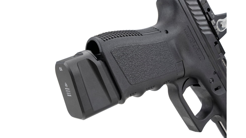 Strike Industries Aluminum Extended Magazine Plate for Glock G19 9mm, Black, One Size, SI-EMP-AL-G19-BK