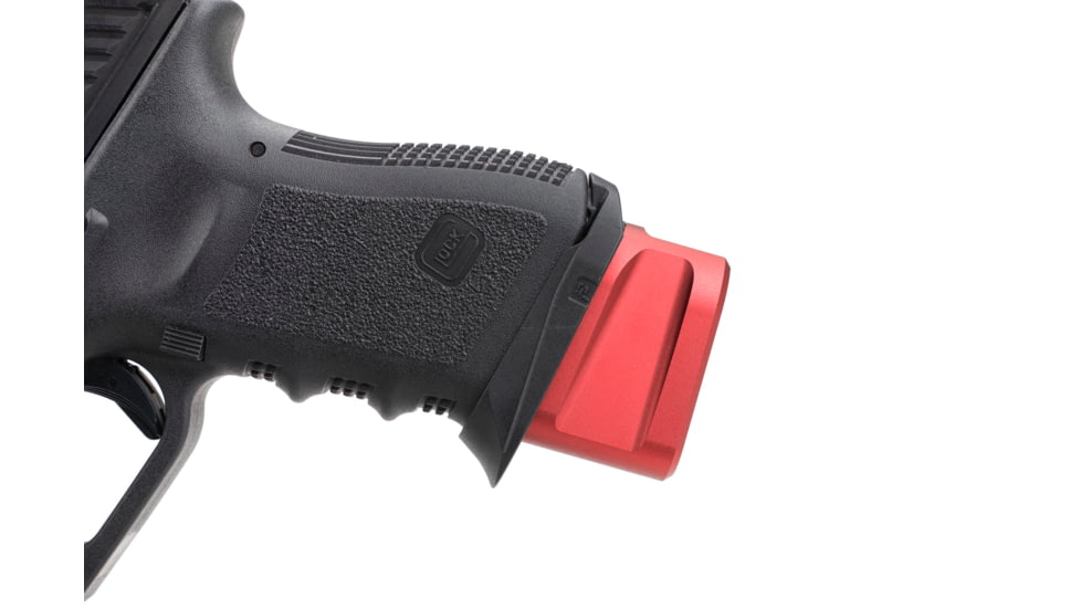 Strike Industries Aluminum Extended Magazine Plate for Glock G19 9mm, Red, One Size, SI-EMP-AL-G19-RED