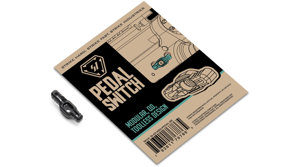 Strike Industries Ambidextrous AR-15 Pedal Switch for Modular Selector QD Switch AR Safety Selector, Black, One Size, SI-AR-MSS-PEDAL-BK