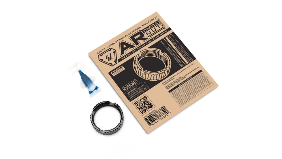 Strike Industries AR Castle Nut, Black, One Size, SI-AR-CN-BK