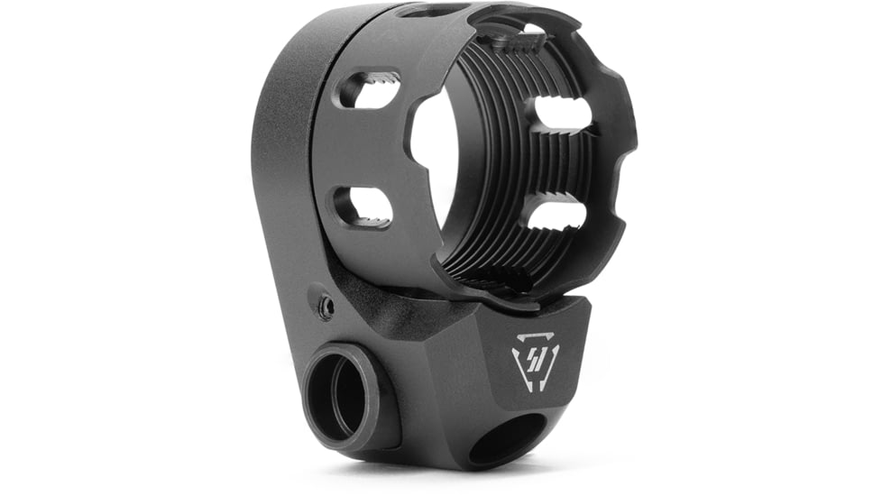 Strike Industries AR Enhanced Castle Nut &amp; Extended End Plate, Version 2, Black, One Size, SI-AR-TRIBUS-BK