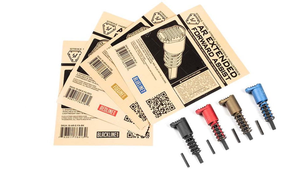 Strike Industries AR Extended Forward Assist, Black, One Size, SI-AR-E-FA-BK