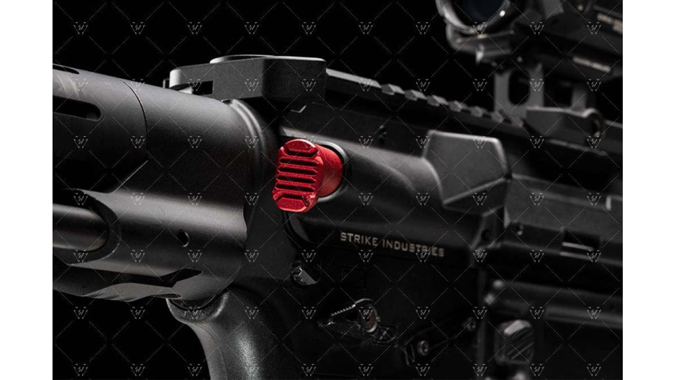 Strike Industries AR Extended Forward Assist, Red, One Size, SI-AR-E-FA-RED