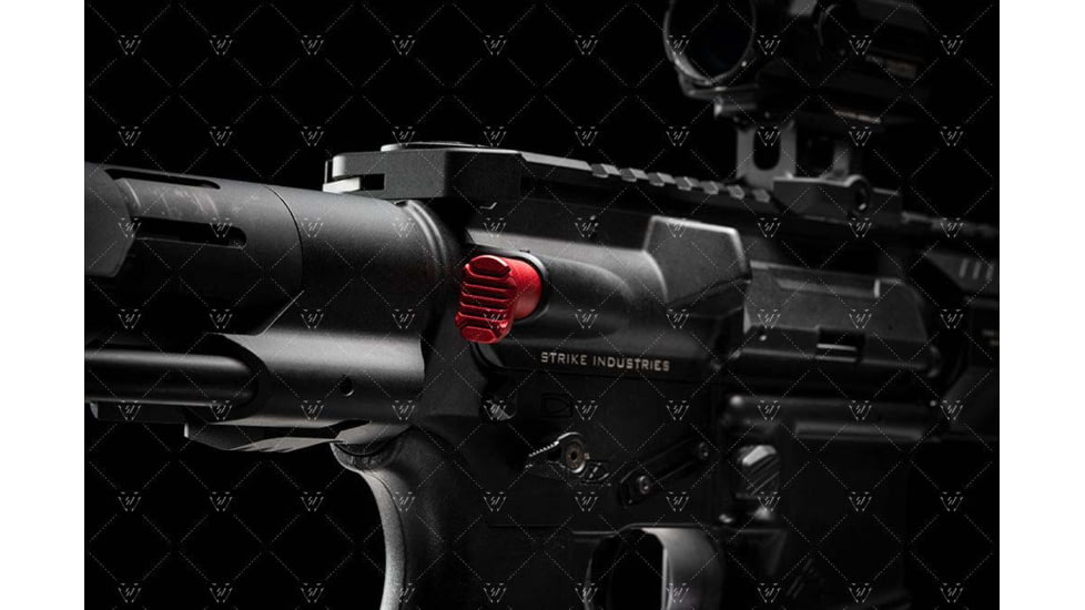 Strike Industries AR Extended Forward Assist, Red, One Size, SI-AR-E-FA-RED