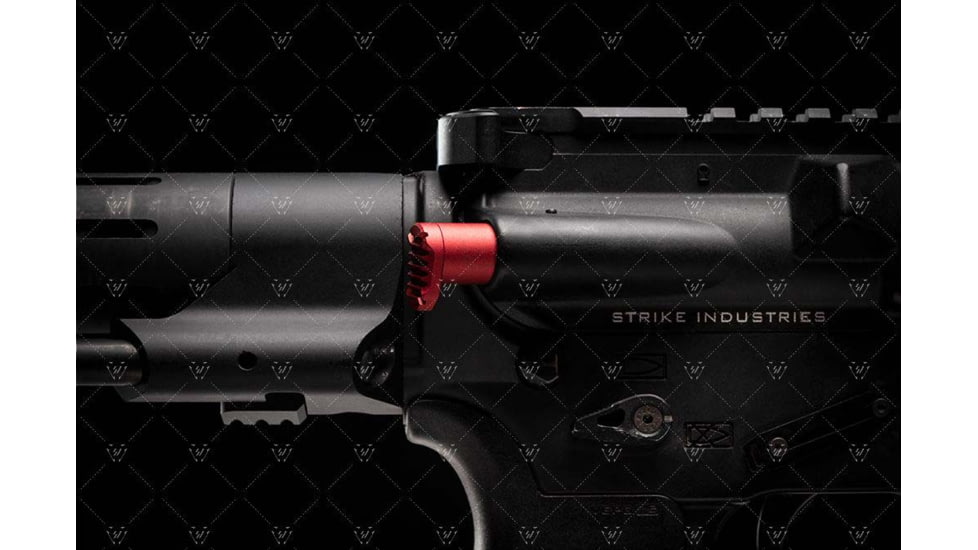 Strike Industries AR Extended Forward Assist, Red, One Size, SI-AR-E-FA-RED
