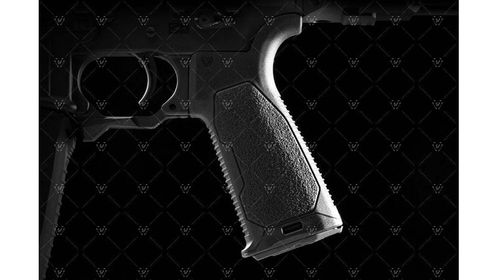 Strike Industries AR Overmolded Enhanced Pistol Grip, 25 Degree, Black, One Size, SI-AR-OMPG-25