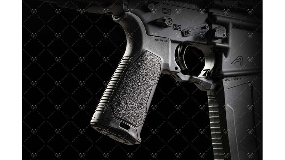 Strike Industries AR Overmolded Enhanced Pistol Grip, 25 Degree, Black, One Size, SI-AR-OMPG-25