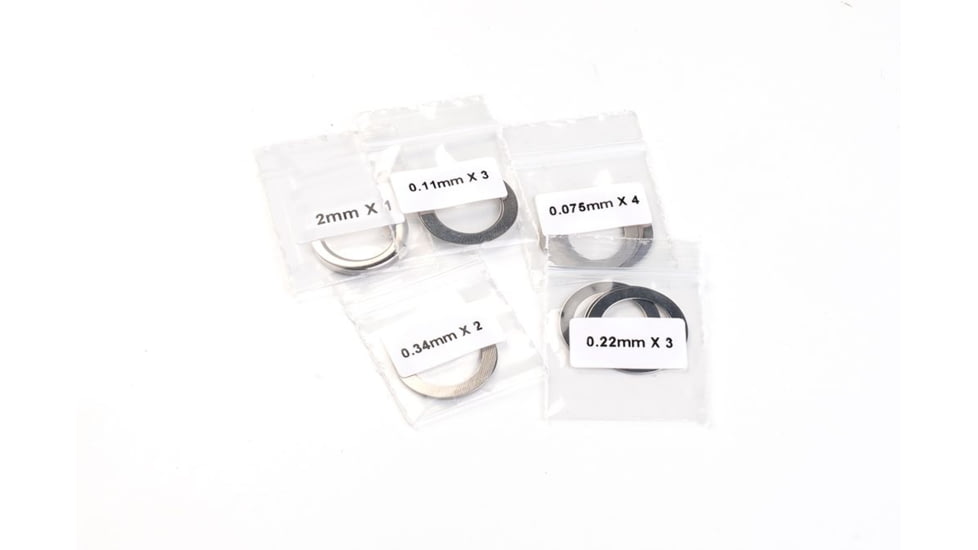Strike Industries AR Shim Set, .223/ 5.56mm, 1/2x28 TPI, Stainless, SI-AR-SHIM-223