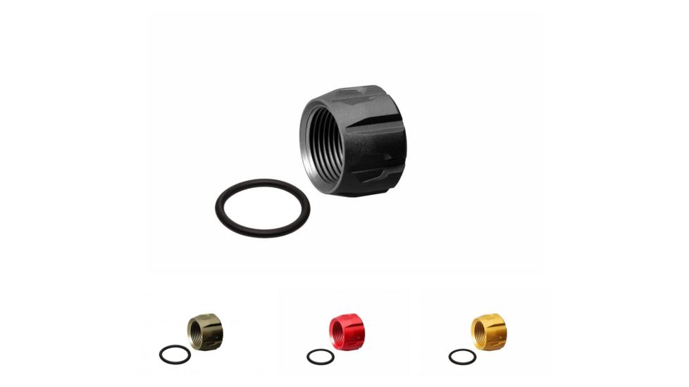 Strike Industries Barrel Cover Thread Protector - Enhanced version, Black, Flat Dark Earth, Red, Titan