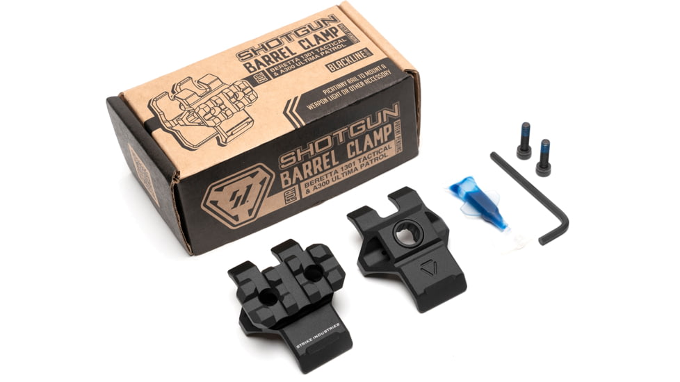 Strike Industries Beretta 1301 Tactical /A300 Ultima Patrol Strike Shotgun Barrel Clamp, Black, SI-SG-BCL-1301TAC-BK