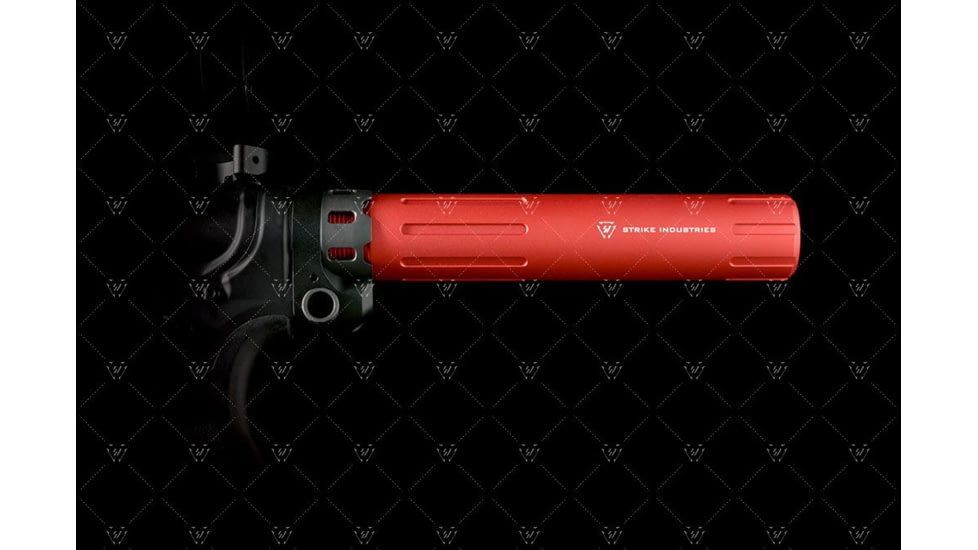 Strike Industries Carbine Length Pistol Receiver Extension/Buffer Tube, Red, One Size, SI-AR-CARPRE-SLICK-RED