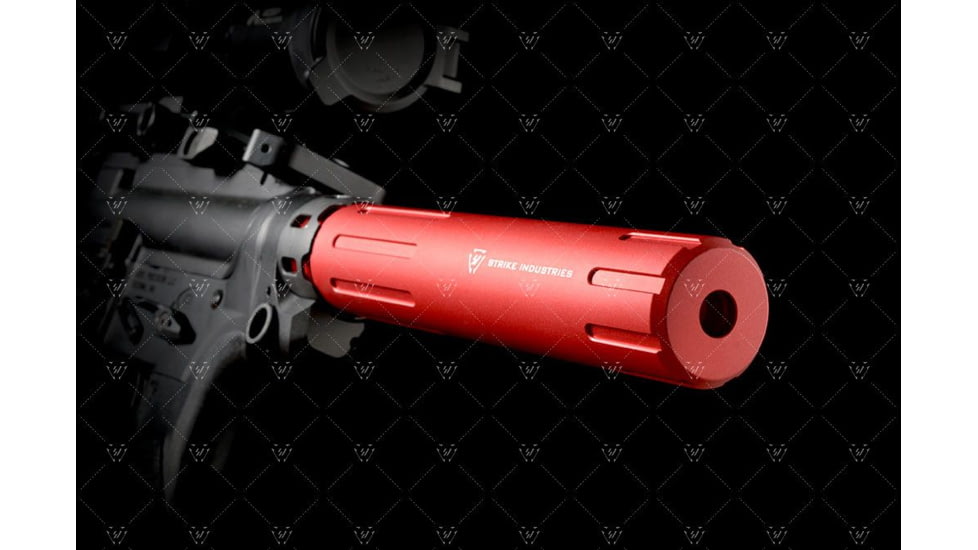Strike Industries Carbine Length Pistol Receiver Extension/Buffer Tube, Red, One Size, SI-AR-CARPRE-SLICK-RED