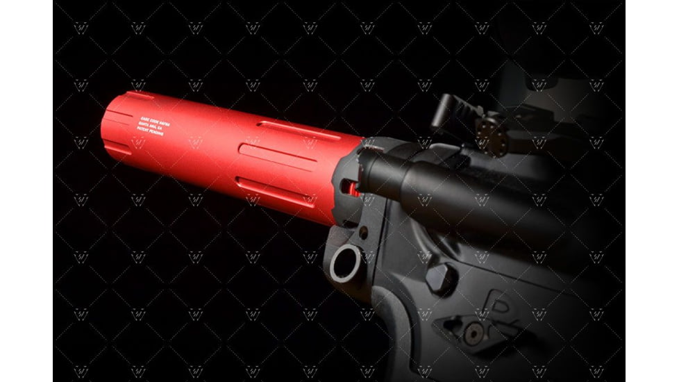 Strike Industries Carbine Length Pistol Receiver Extension/Buffer Tube, Red, One Size, SI-AR-CARPRE-SLICK-RED