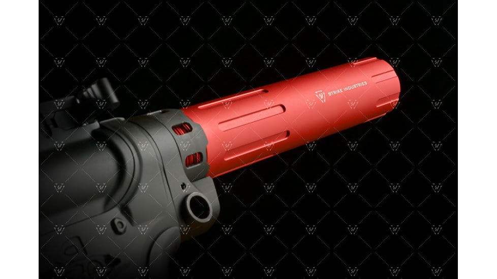 Strike Industries Carbine Length Pistol Receiver Extension/Buffer Tube, Red, One Size, SI-AR-CARPRE-SLICK-RED