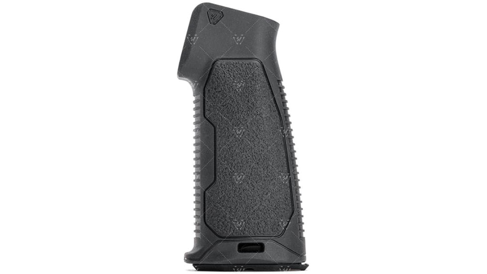Strike Industries Flat Top AR15 Rubber Over-Mold Pistol Grip without Beavertail in 15 Degree, Black, SI-AR-NBPG-15