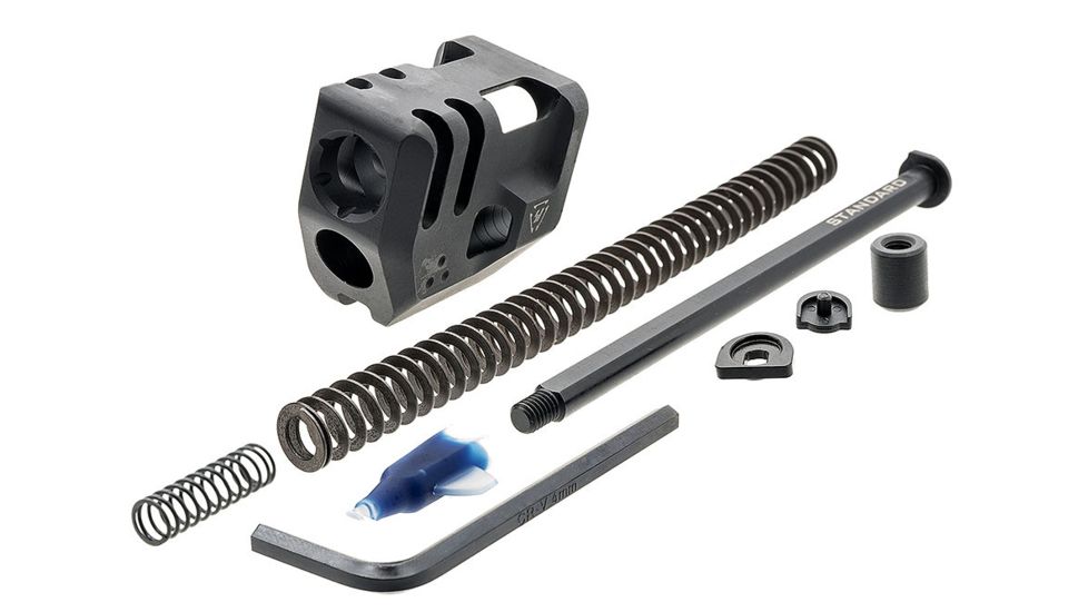 Strike Industries G4 Mass Driver Barrel Compensator, Standard Glock 17, Black, One Size, 708747548433