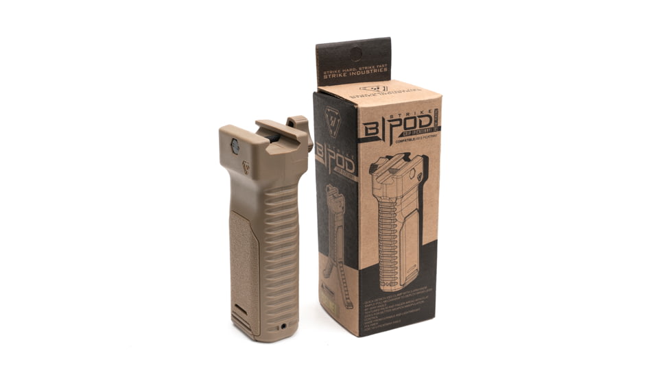 Strike Industries Grip Bipod, Picatinny, FDE, One Size, SI-AR-BIPOD-FDE
