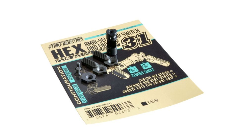Strike Industries HEX  60/90 Degree Selector Switch and End Cap, Black SI-AR-HS60/90-3in1