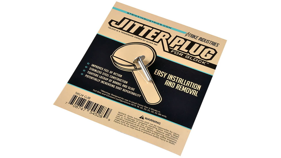 Strike Industries Jitter Plug for Glock, Silver SI-GJP, Black, One Size, SI-GJP