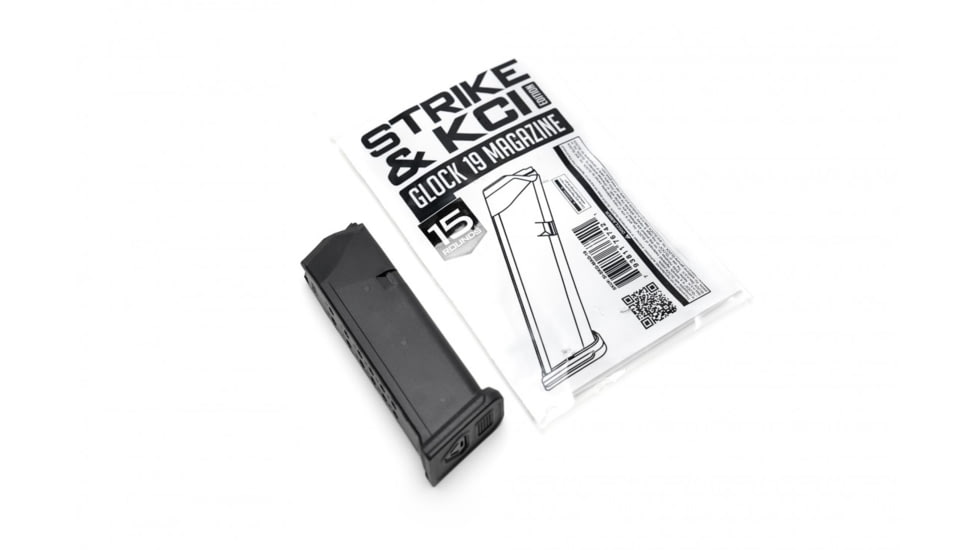 Strike Industries KCI Glock 19 15 Rounds Pistol Magazine, Black, 15, SI-SKG-MAG-19