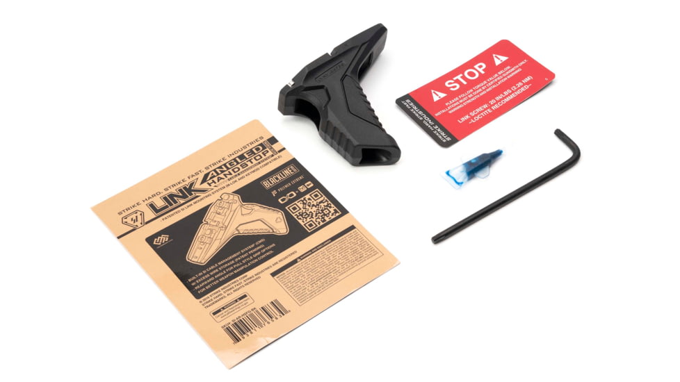 Strike Industries Link Angled HandStop w/Cable Management System, M-LOK/KeyMod, Black, SI-AR-HSFG-BK