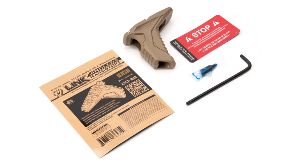 Strike Industries Link Angled HandStop w/Cable Management System, M-LOK/KeyMod, FDE, SI-AR-HSFG-FDE
