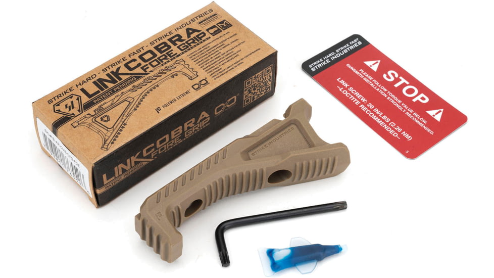 Strike Industries Link Cobra Fore Grip w/Cable Management, FDE, SI-AR-CMS-CFG-FDE