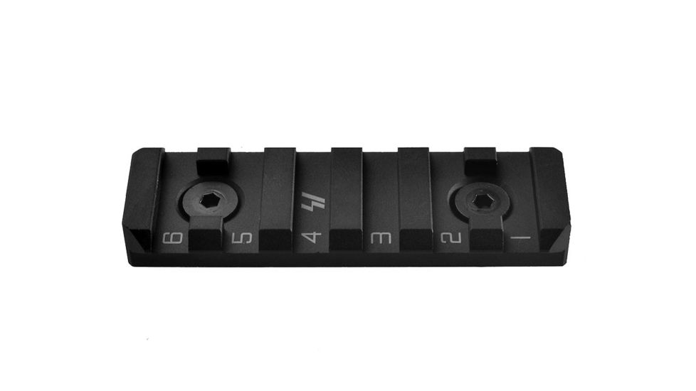 Strike Industries Link Rail Section 6 Slots Fits Most Keymod and M-LOK Version Mounting Surfaces, Black SI-LINK-RS-6-BK