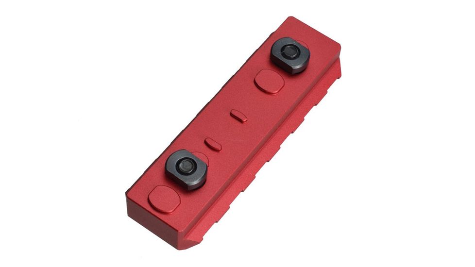 Strike Industries Link Rail Section 6 Slots Fits Most Keymod and M-LOK Version Mounting Surfaces, Red SI-Link-RS-6-RED