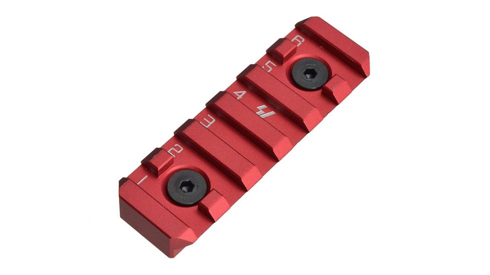 Strike Industries Link Rail Section 6 Slots Fits Most Keymod and M-LOK Version Mounting Surfaces, Red SI-Link-RS-6-RED