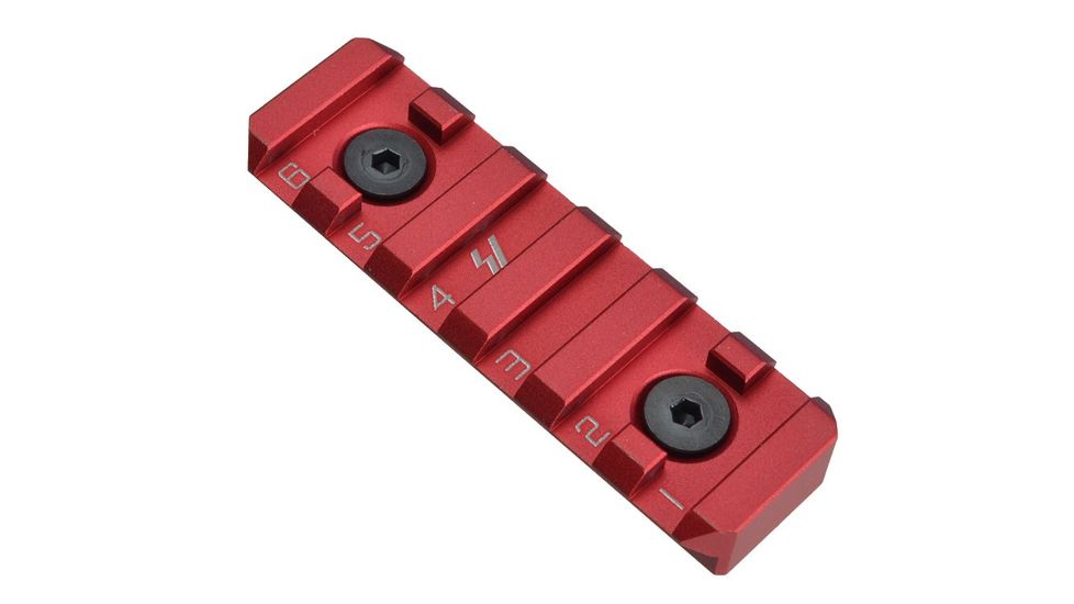 Strike Industries Link Rail Section 6 Slots Fits Most Keymod and M-LOK Version Mounting Surfaces, Red SI-Link-RS-6-RED
