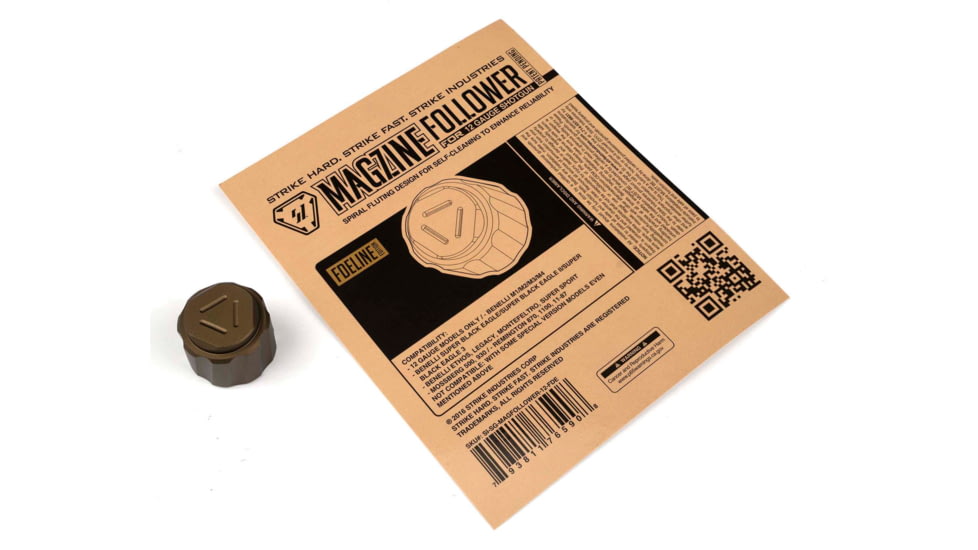 Strike Industries Magazine Follower for 12 Gauge Shotgun, FDE, SI-SG-MAGFOLLOWER-12-FDE