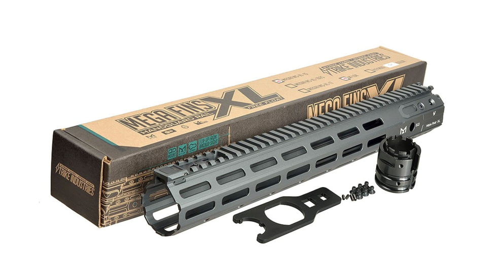 Mega Fins XL Handguard Rail Keymod, Grey, 12in