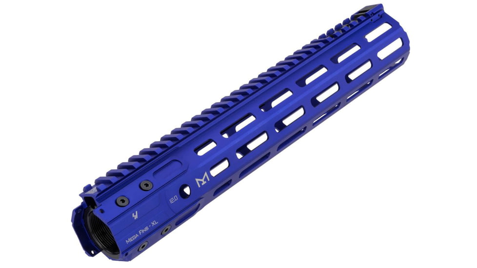 Strike Industries Mega Fins XL Handguard Rail, w/KeyMod, Blue, 12in, SI-MEGAFINS-XL-KM-12-BLU